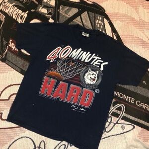 Vintage UConn Huskies '40 Minutes Hard' Basketball T-Shirt